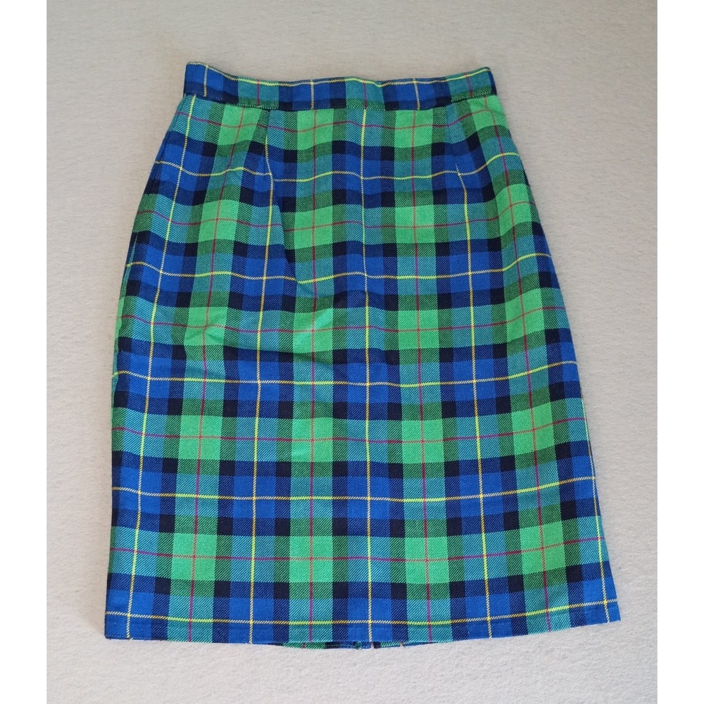 Vtg Tracy Evans Plaid Knee Length Pencil Skirt Size 8, School Girl Preppy Modern